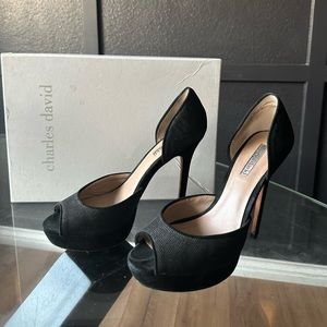 Charles David black sparkle acanthus size 7